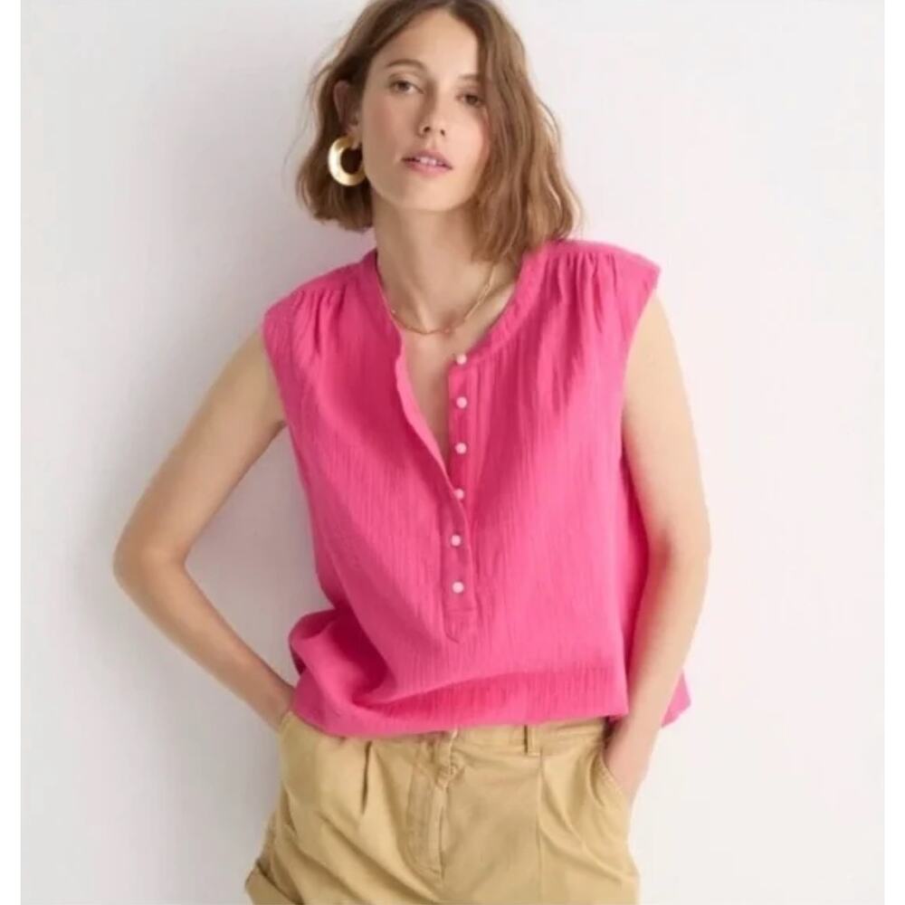 J. Crew Cora Top in Soft Gauze Pink BR061 Size S